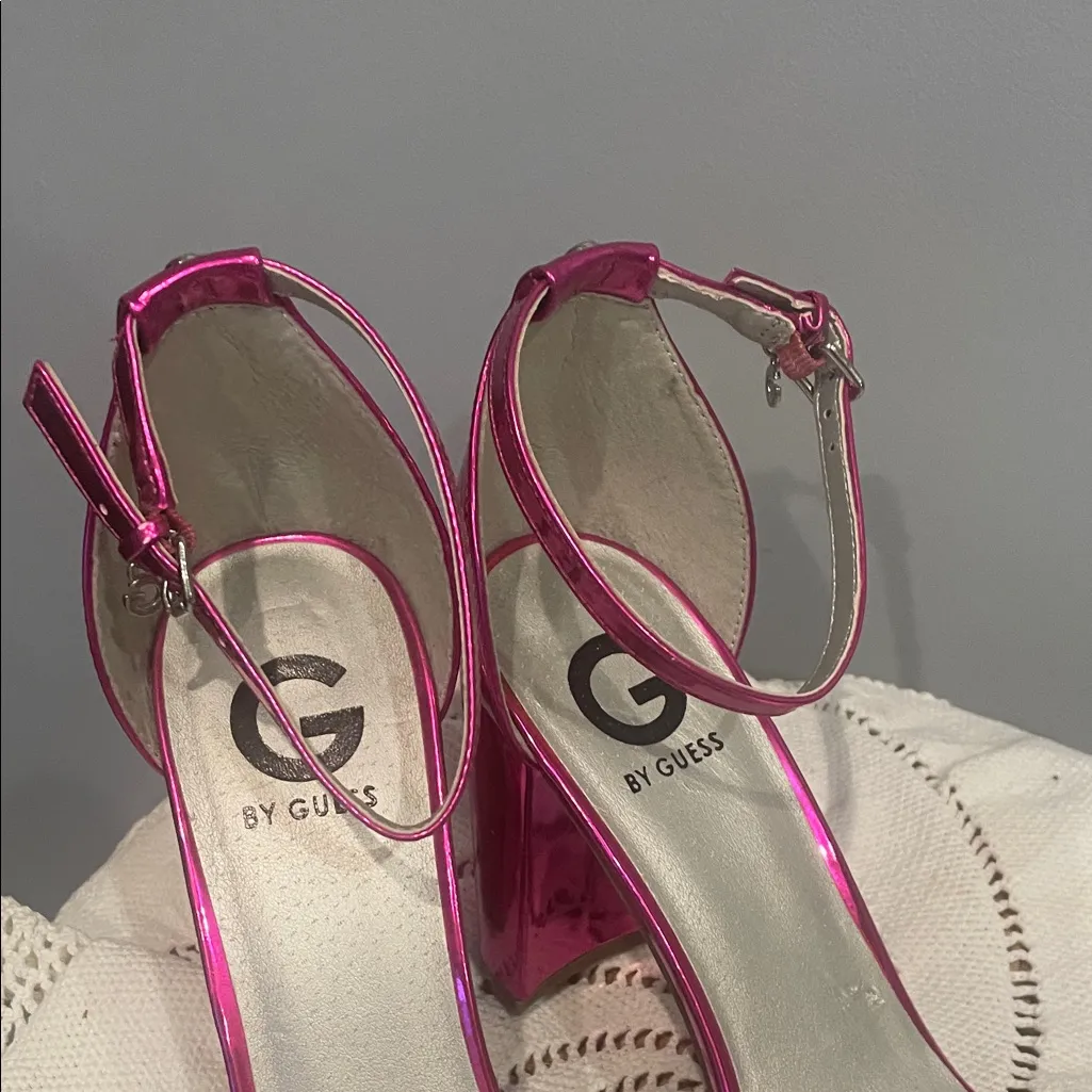 G by Guess Shiny Pink Heels - Image 3