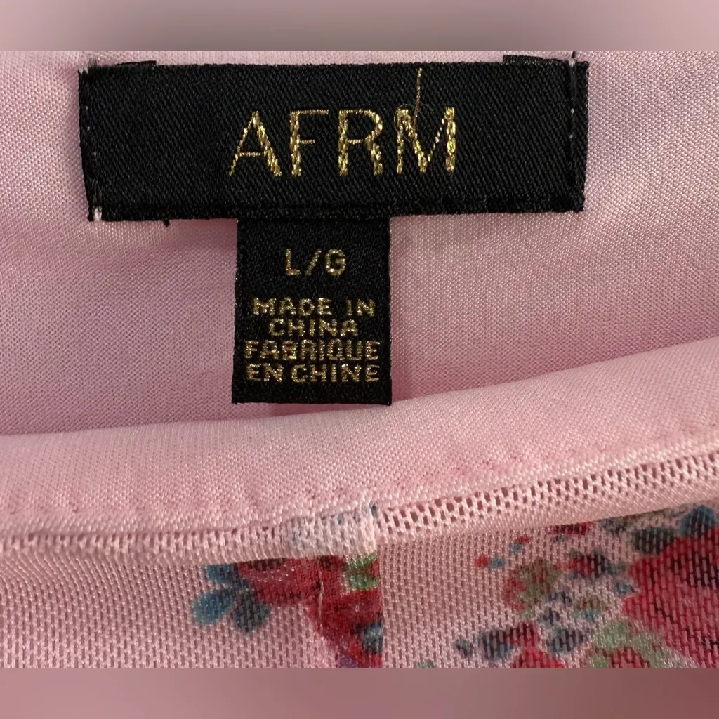 Revolve AFRM Cort Mesh Corset Top Pink / Red Roses‎ Cropped Floral Shirt Large - Image 3