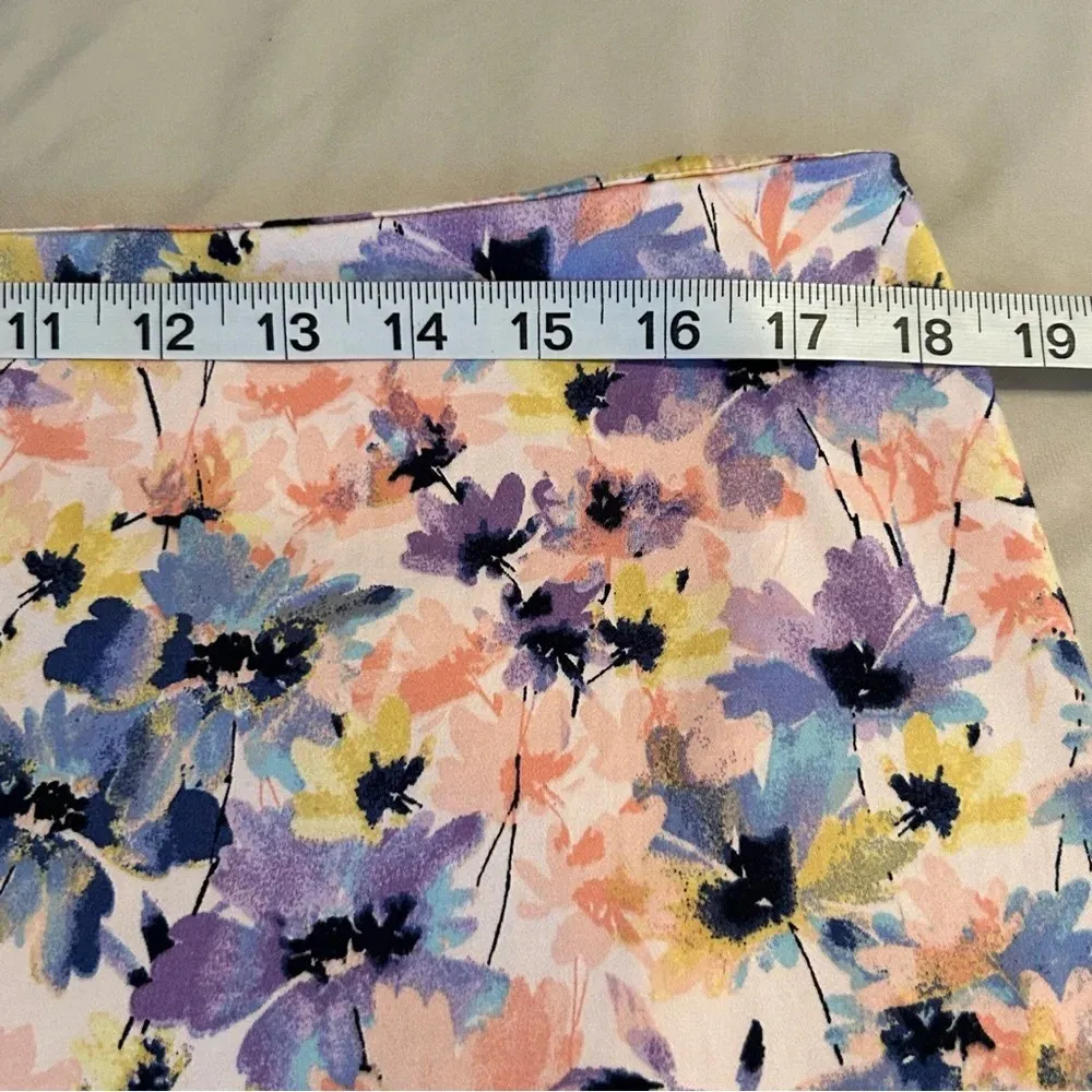 Talbots Multicolor Floral Print Pencil Skirt Womens 14 Cotton Spandex Straight - Image 6