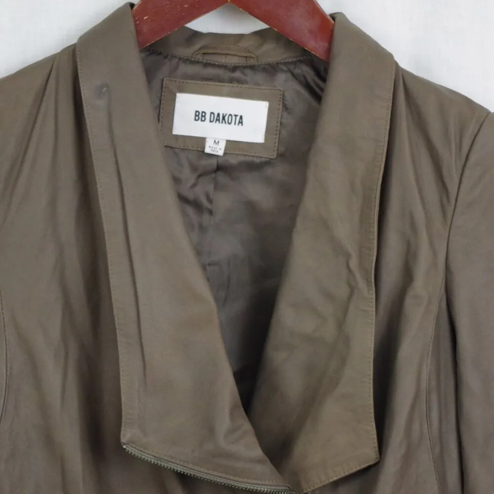BB Dakota Leather (real) Moto Drapey Jacket Medium - Image 8
