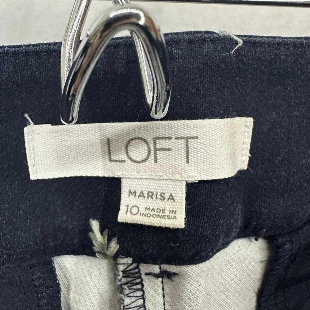 Ann Taylor Loft The Riviera Pant Cropped Marisa Fit Floral Print Size 10 Navy - Image 12