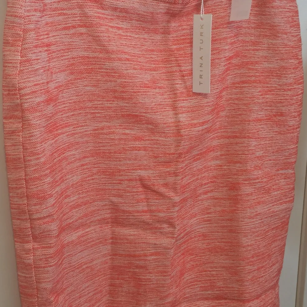 Trina Turk women's size 10 lace & fringe trim linen blend tweed pencil skirt - Image 3