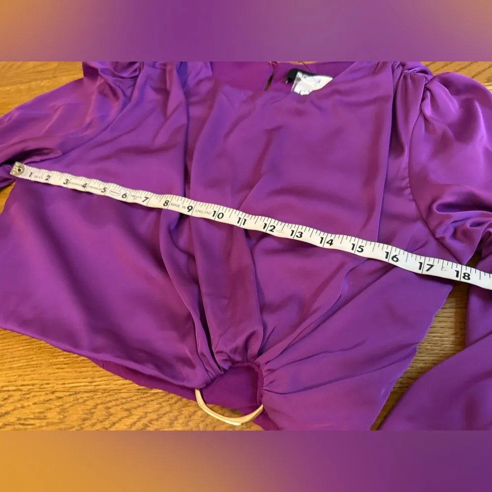 DO+BE Purple Blouse with Ring Detail size M - Image 9