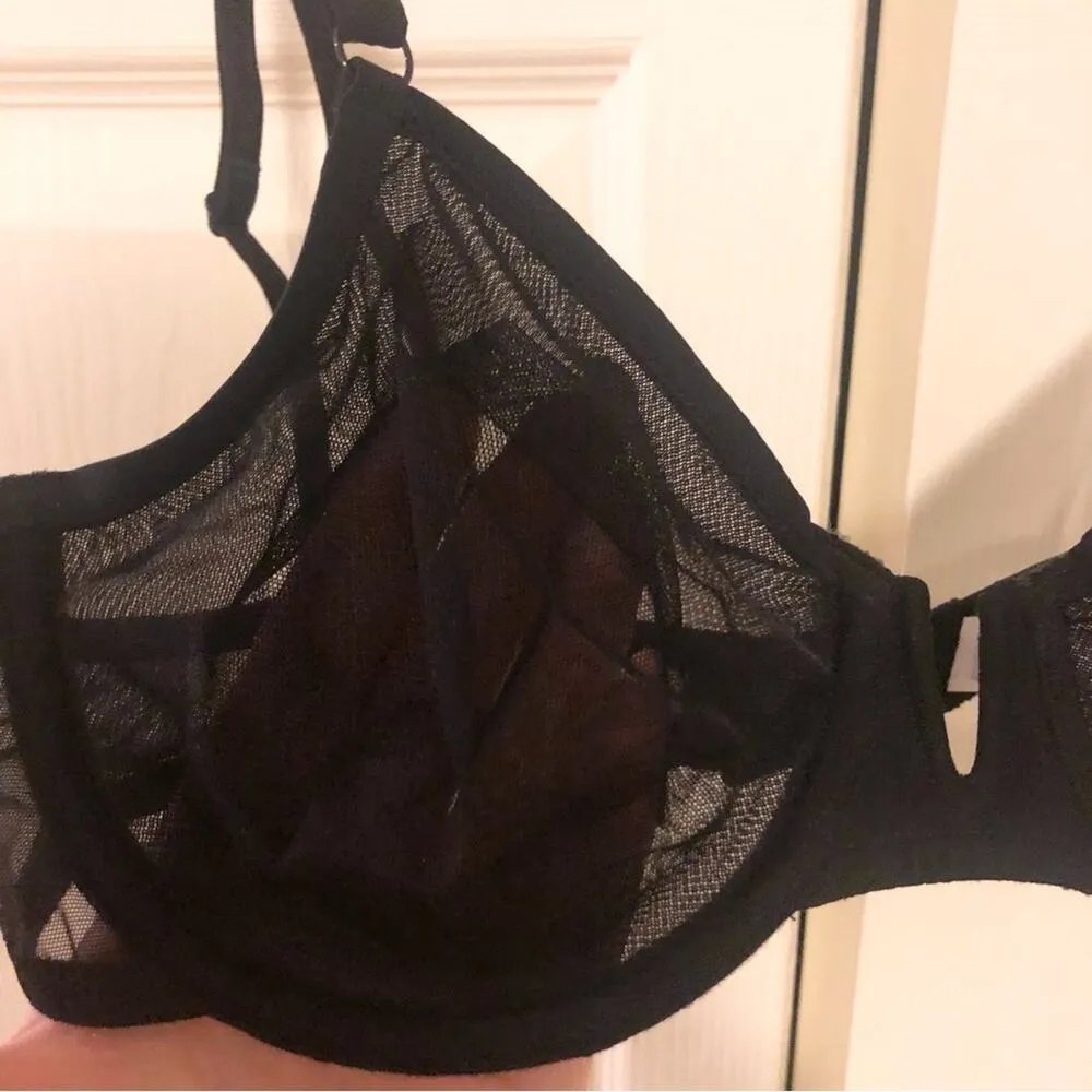 NWOT SIMONE PERELE ROSALIE FULL CUP BRA 18Y314 BLACK 34B Sheer Black Bralette Size undefined - Image 4