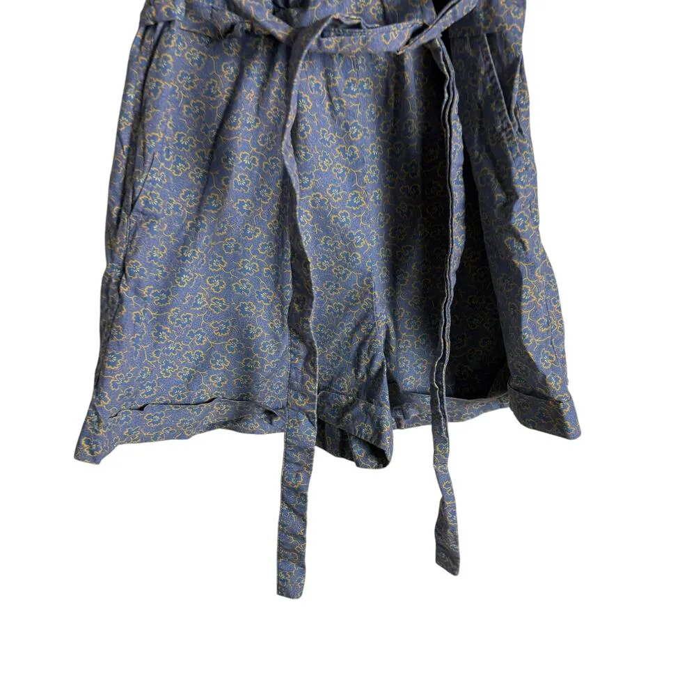 Derek Lam 10 Crosby Blue Floral Print Tie Waist V - Image 8