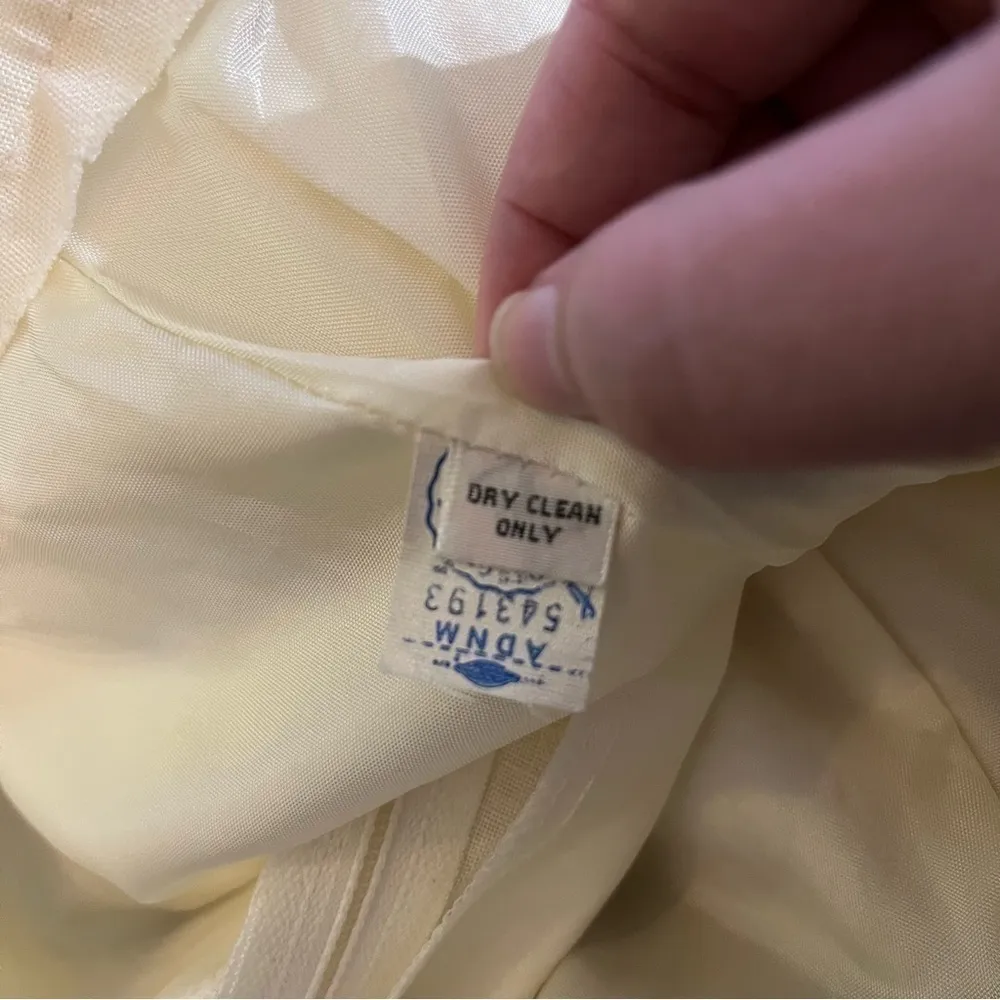 Vintage 70s Rrrrruss Russ Togs Midi Pencil Skirt Linen Off White 16 - Image 4