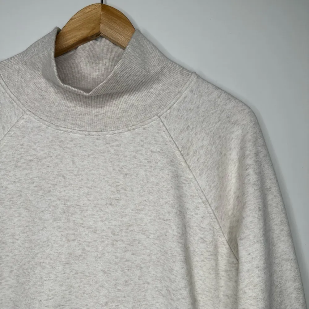 Athleta Oatmeal Cozy Karma Funnel Neck Side Zip Pullover Sweatshirt Size M - Image 4