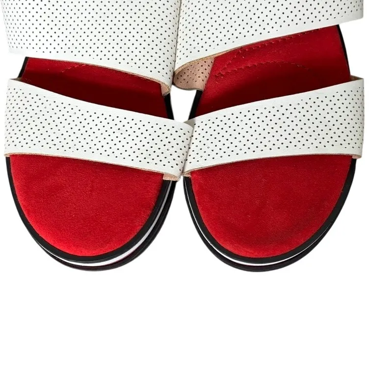 Adrienne Vittadini Sport Prindle Platform Slide‎ Sz 9 White Red Tennis Prep - Image 6