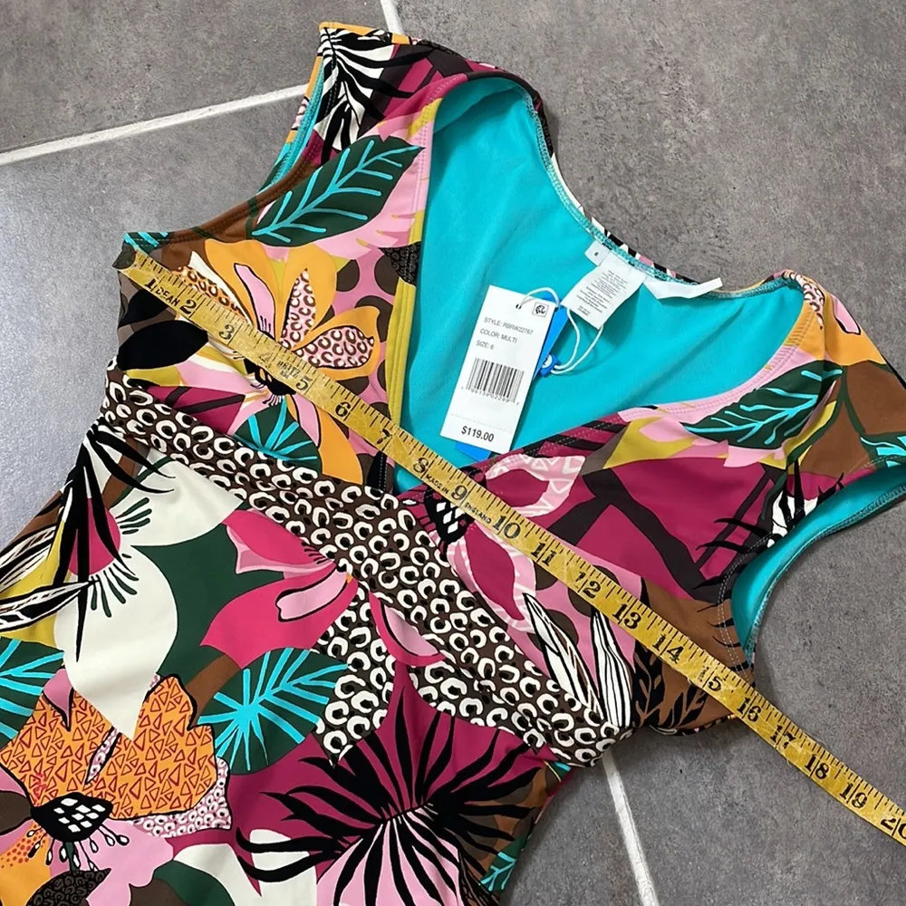 Bleu Rod Beattie Run Wild Cap Sleeve One Piece Swimsuit size 6 - Image 4