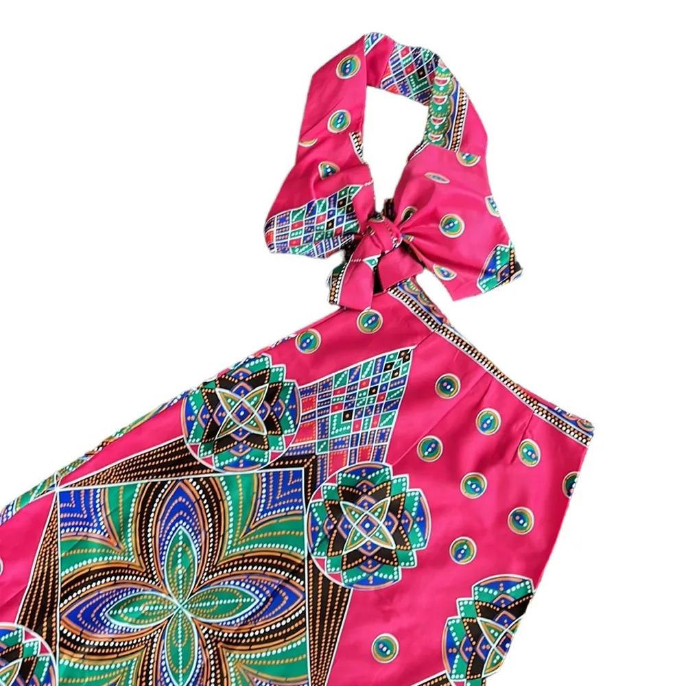 Hand Made 2 piece maxi skirt with halter top Pink Size XS - Image 8