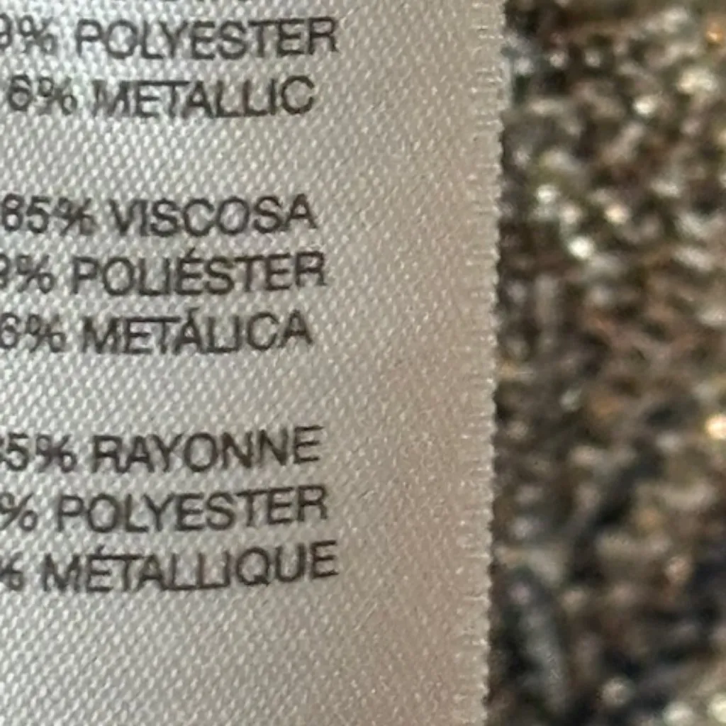 Chico's Sweater Women's Size Large Travelers Sparkles Fringe Gold Brown Chicos 2 - Image 4