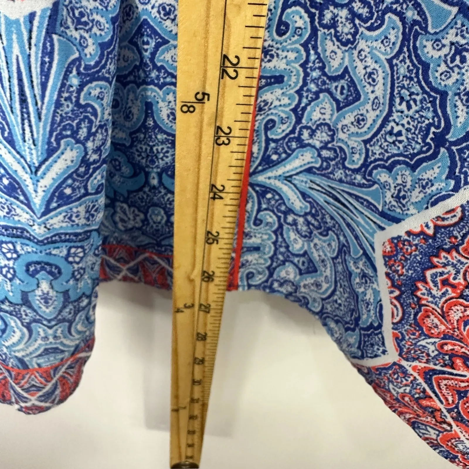 St Tropez West Sleeveless Top M Blue Paisley Boho Coastal Resort Vacation Beachy Size M - Image 6