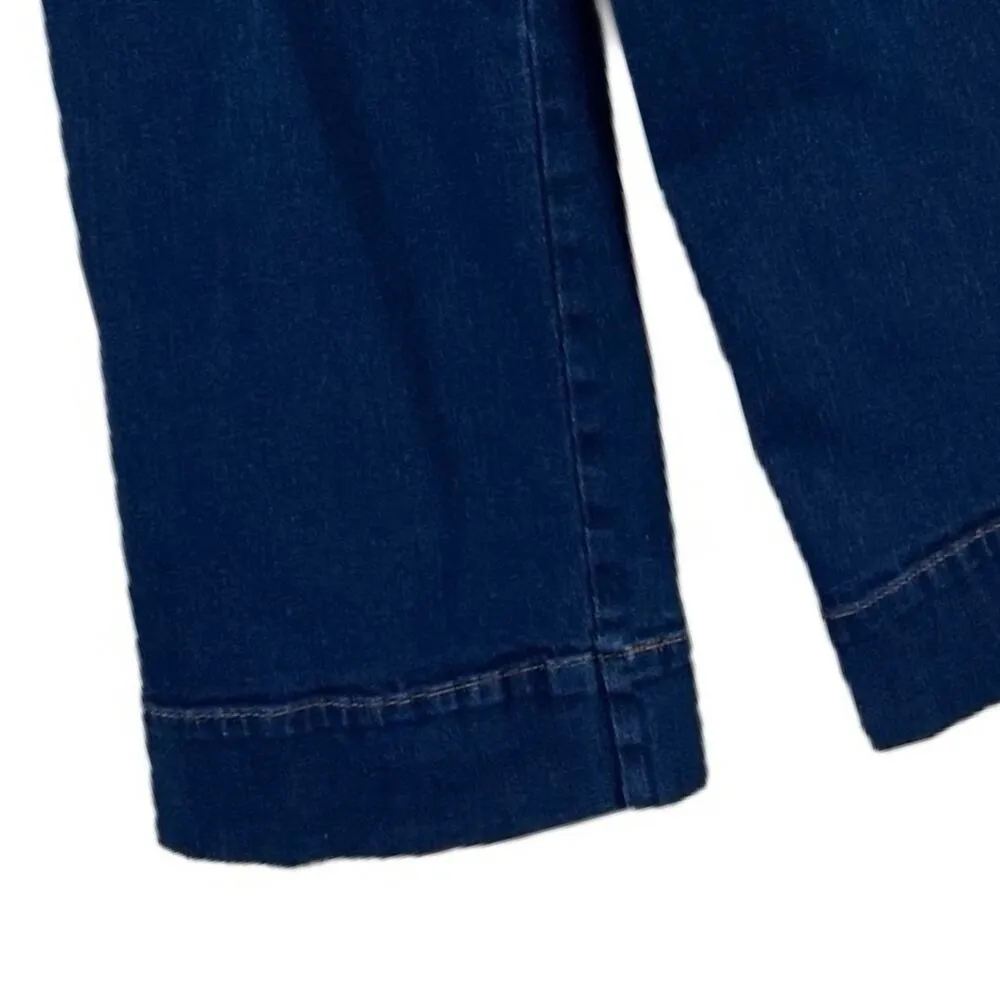 LOFT Jeans High Waist Wide Leg 11” High Rise Crop Dark Wash Women’s Size 6 - Image 6