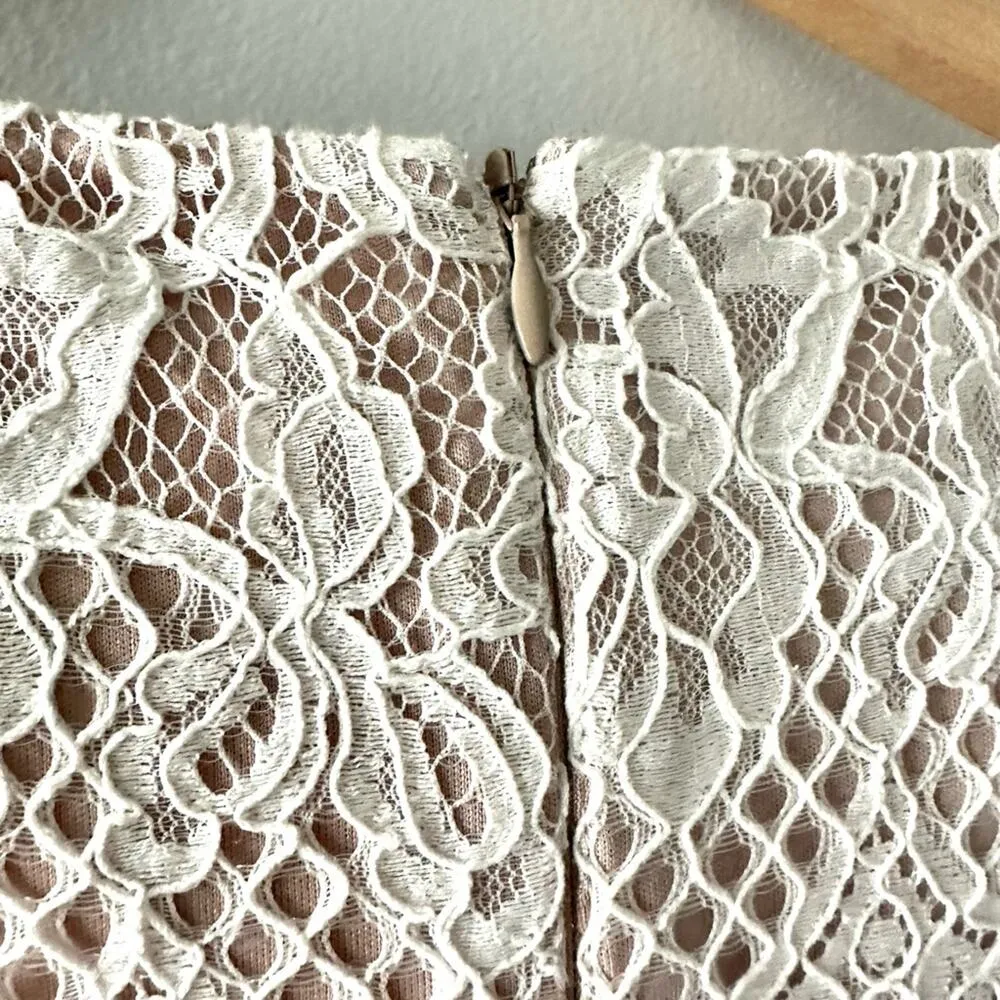 Jessica Howard JH Dress Women's 14 White Lace Mini 3/4 Sleeves Party Cocktail - Image 7