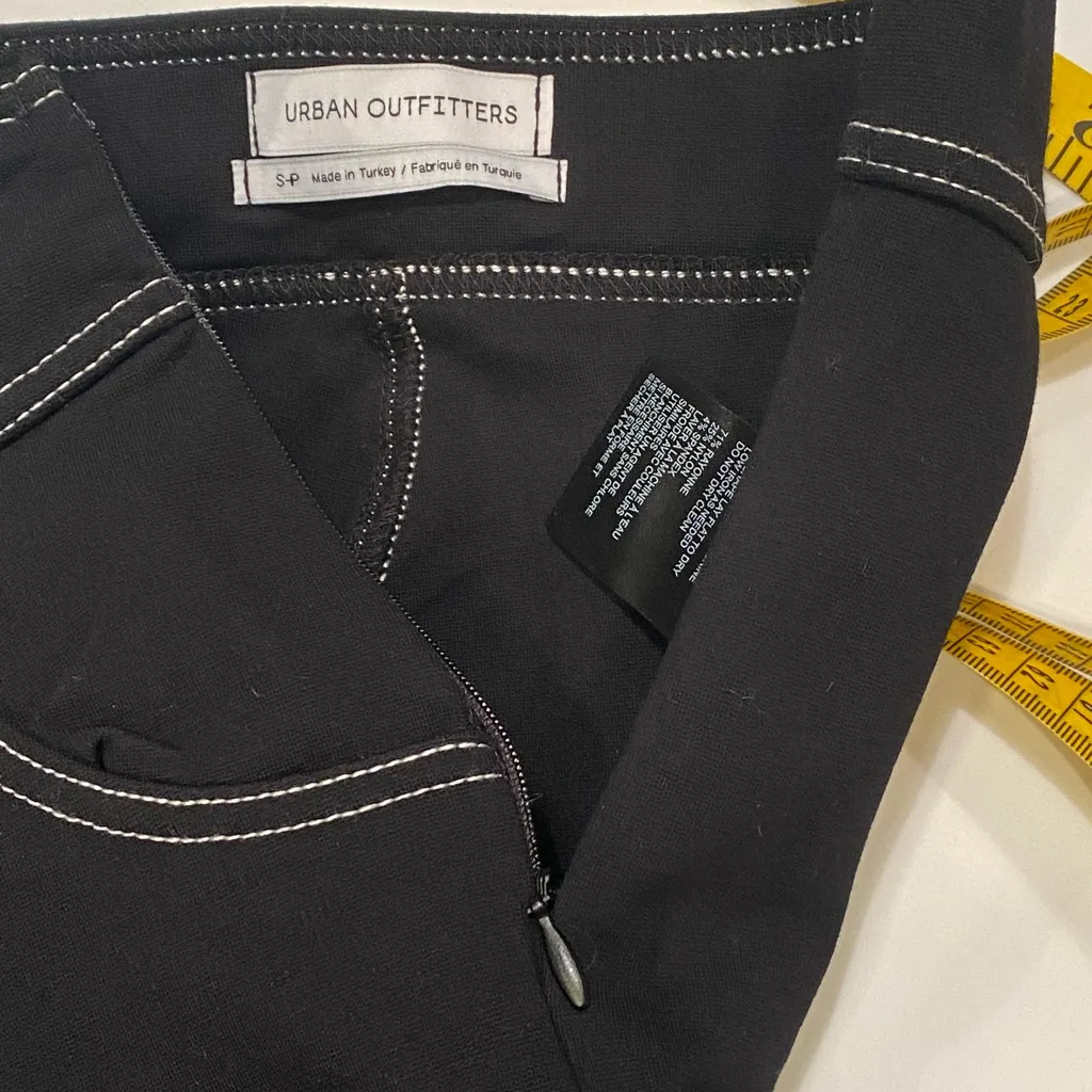 Urban outfitters black‎ pants , side zip, top stitch, sz S - Image 4