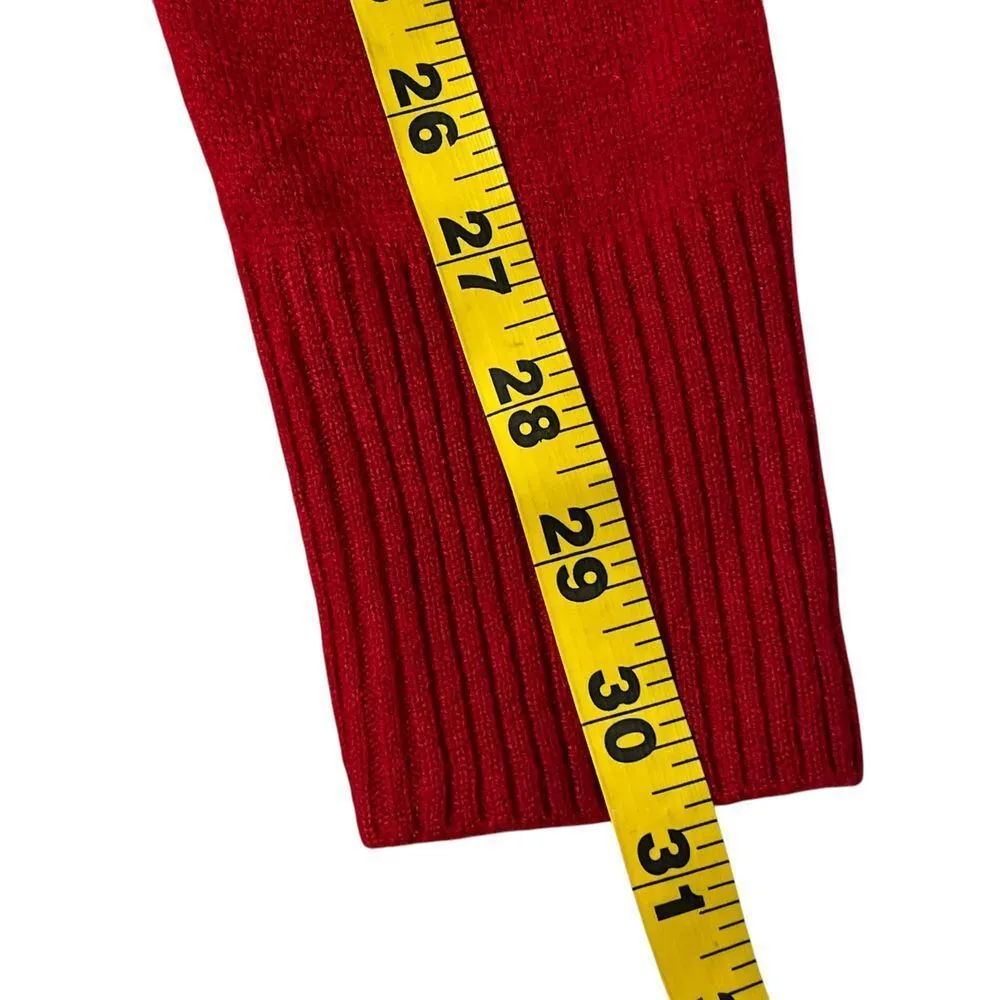 Red Knit Sweater Dress with Lace - Image 8