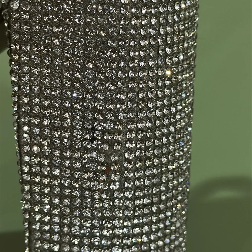 Heart In D Sparkly Silver Block Heels Size 10 - Image 8