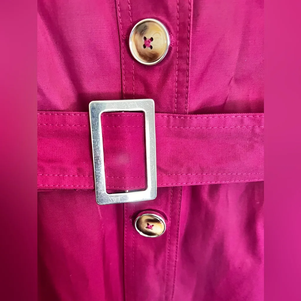 Black Rivet Deep Berry Trench Coat Jacket Women’s Size Medium - Image 4