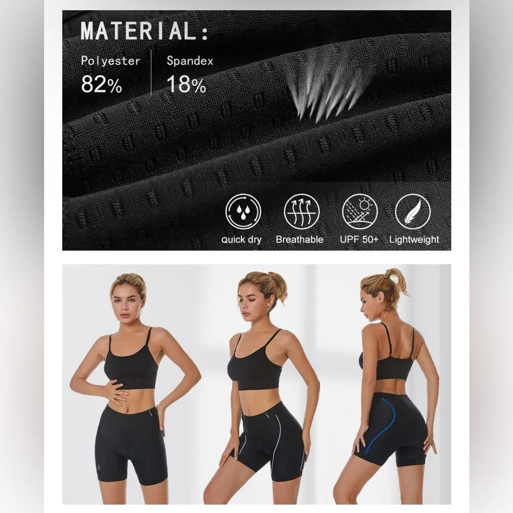 NORTHHILL Women's 5" Cycling Underwear Padded Bike Shorts Black size Small - Image 7