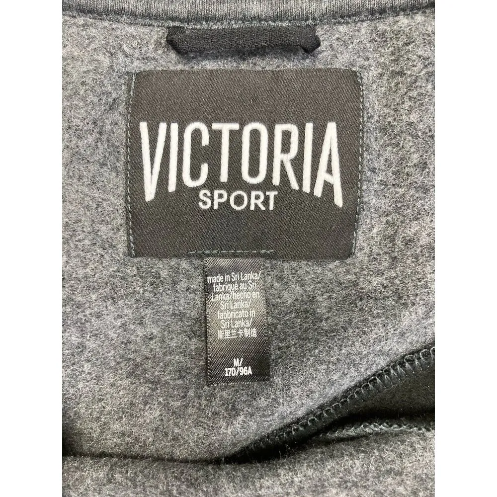 *Victoria Sport Sweatshirt Womens Size M Gray Black Colorblock Casual Athleisure - Image 4