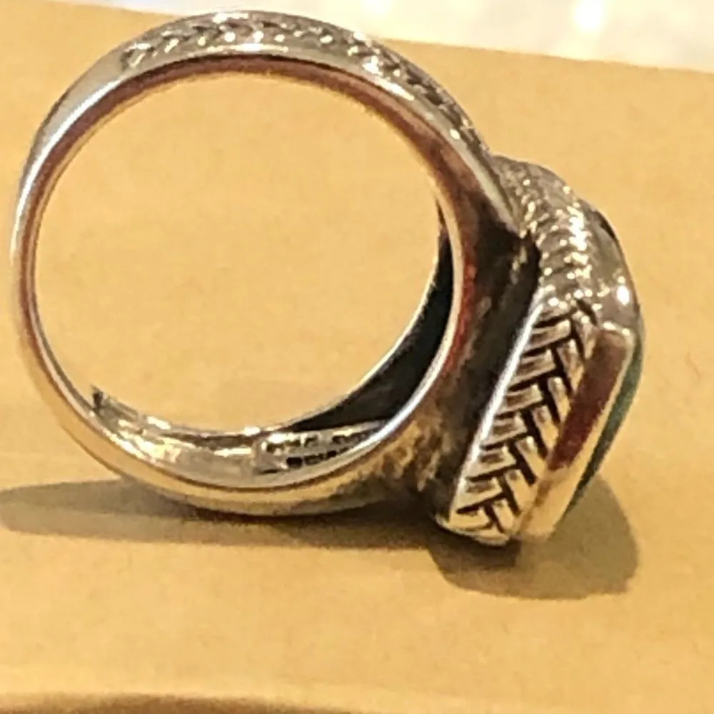 BARSE Turquoise Sterling Silver Braid Rope Detail Ring 7 - Image 6