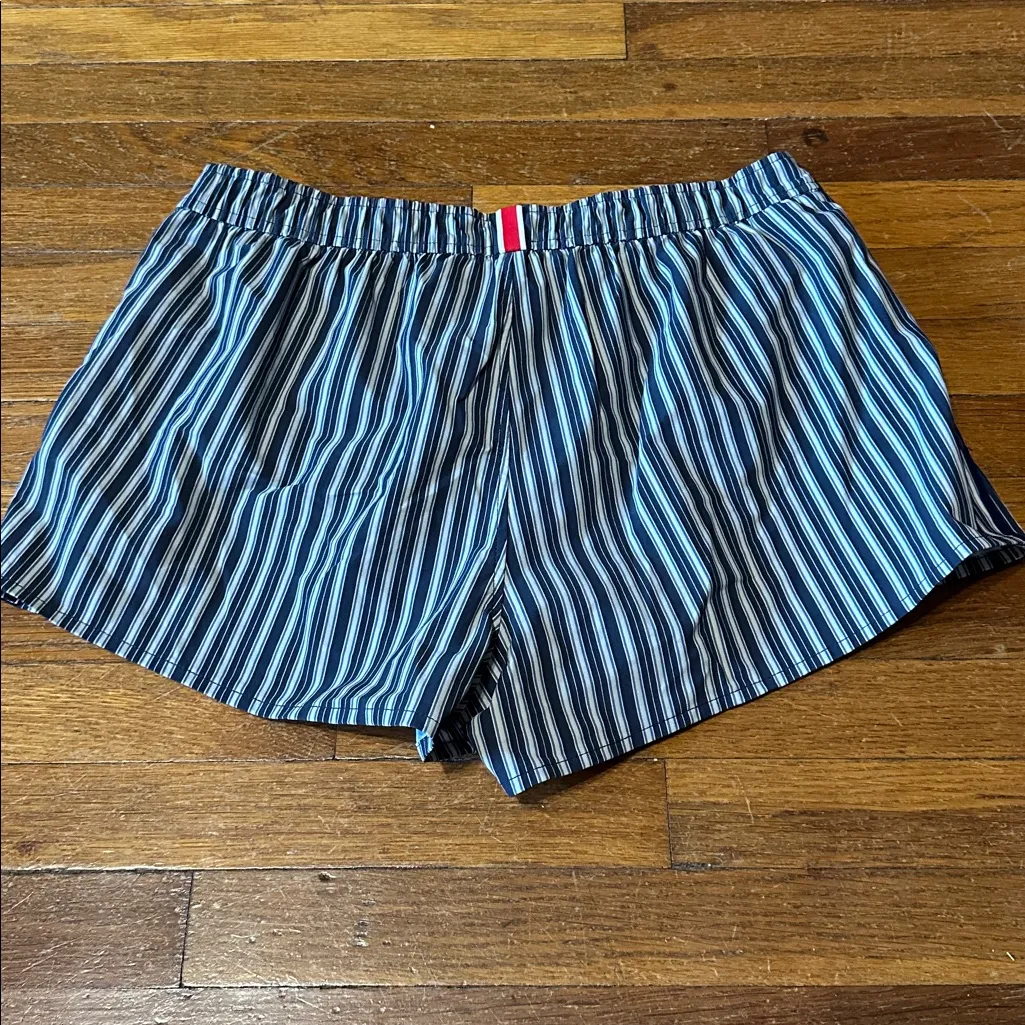 Tracksmith Run Cannonball Run Navy Striped Shorts, Large Blue - Image 3