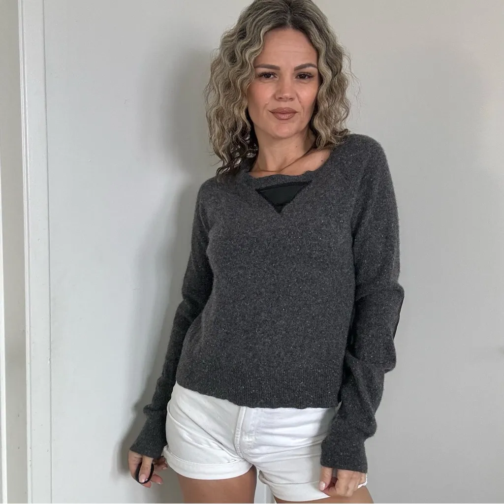 Generation Love Cashmere Leather Patch Sweater - Image 3