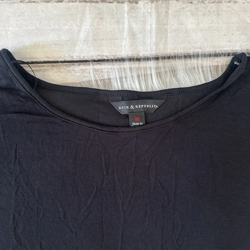 Rock & Republic High Low Asymmetrical Irregular Hem Casual Blouse Shirt Dress - Image 4