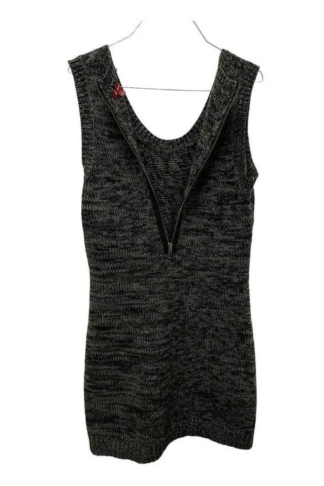 RUBY Moon Sweater Dress LARGE Black Sleeveless Knit Wool Blend Mini Scoop Neck - Image 3