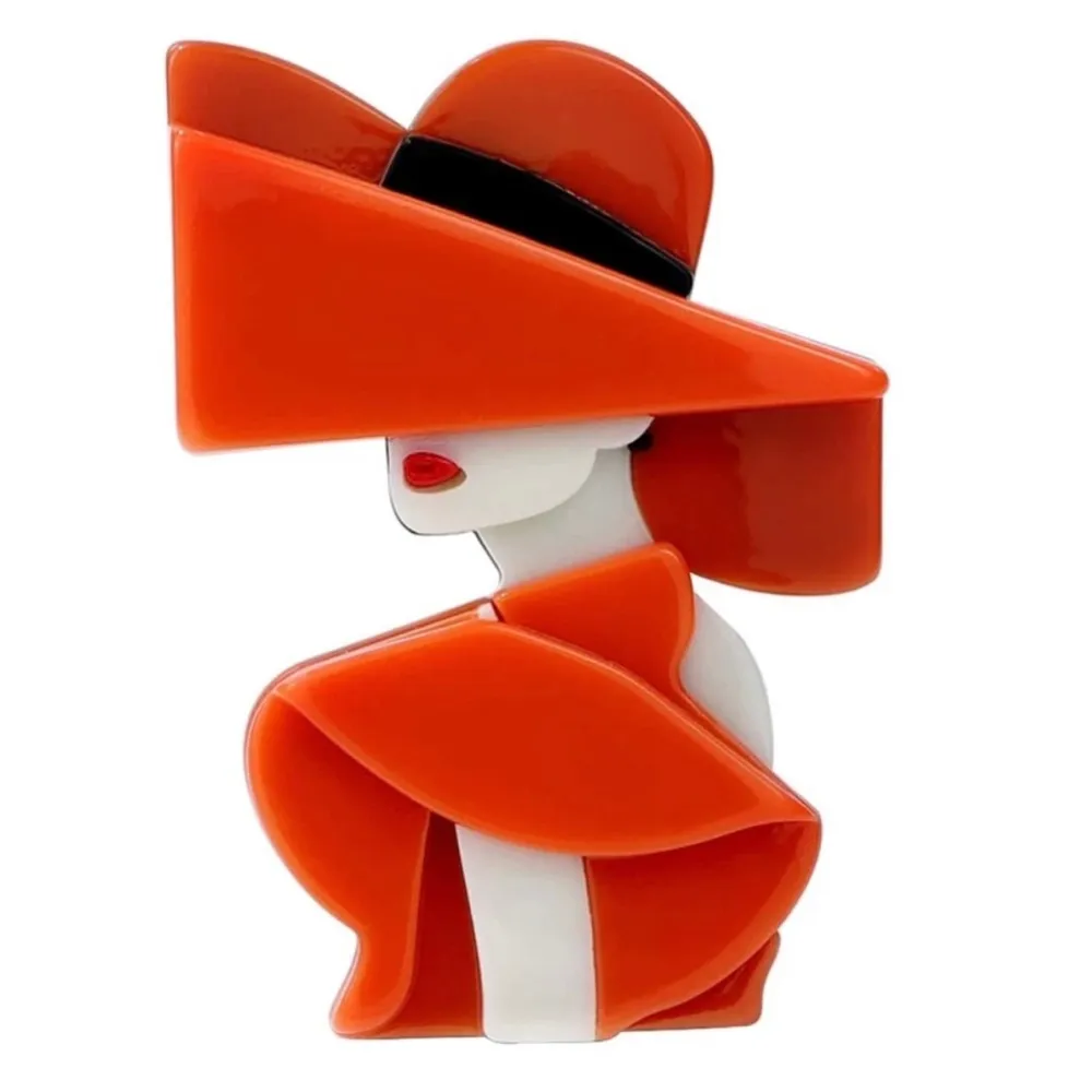 Beautiful Girl Brooch / Scarf Pin #108 White - Image 2