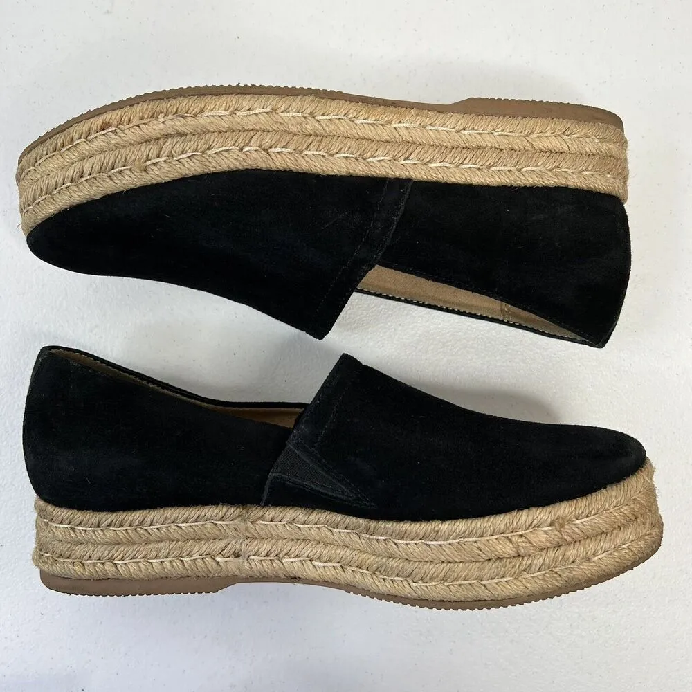 NATURALIZER Size 8.5 Shoes Thea 3 Black Suede Espadrille Platform Slip On Casual - Image 4