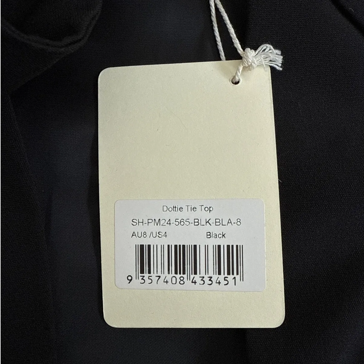Peppermayo Top Sleeveless Tie Front Dottie Size US4 Black - Image 3