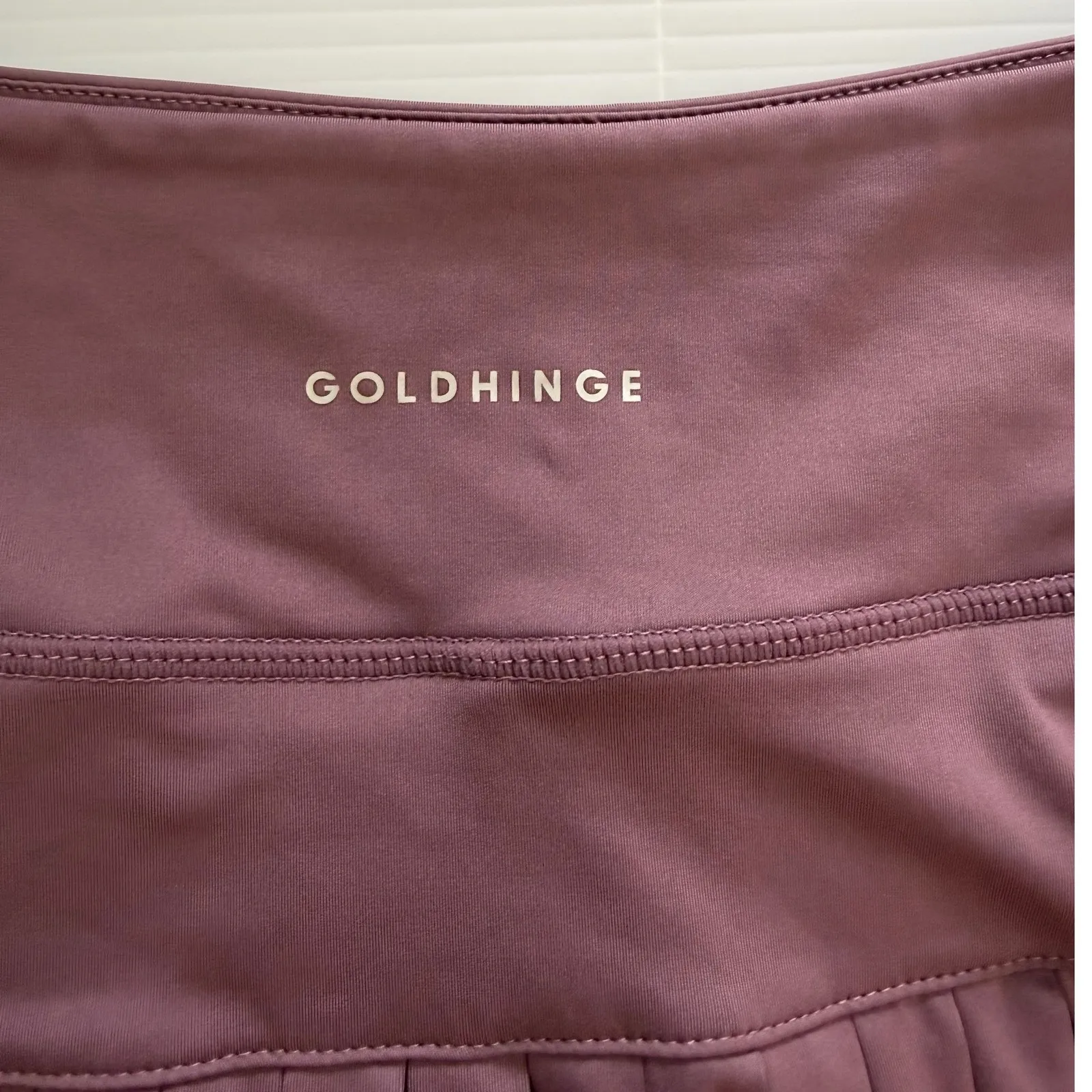 GOLDHINGE Pleated Tennis Skirt Sz XS Athletic Skort Plum Purple Built in Shorts - Image 5