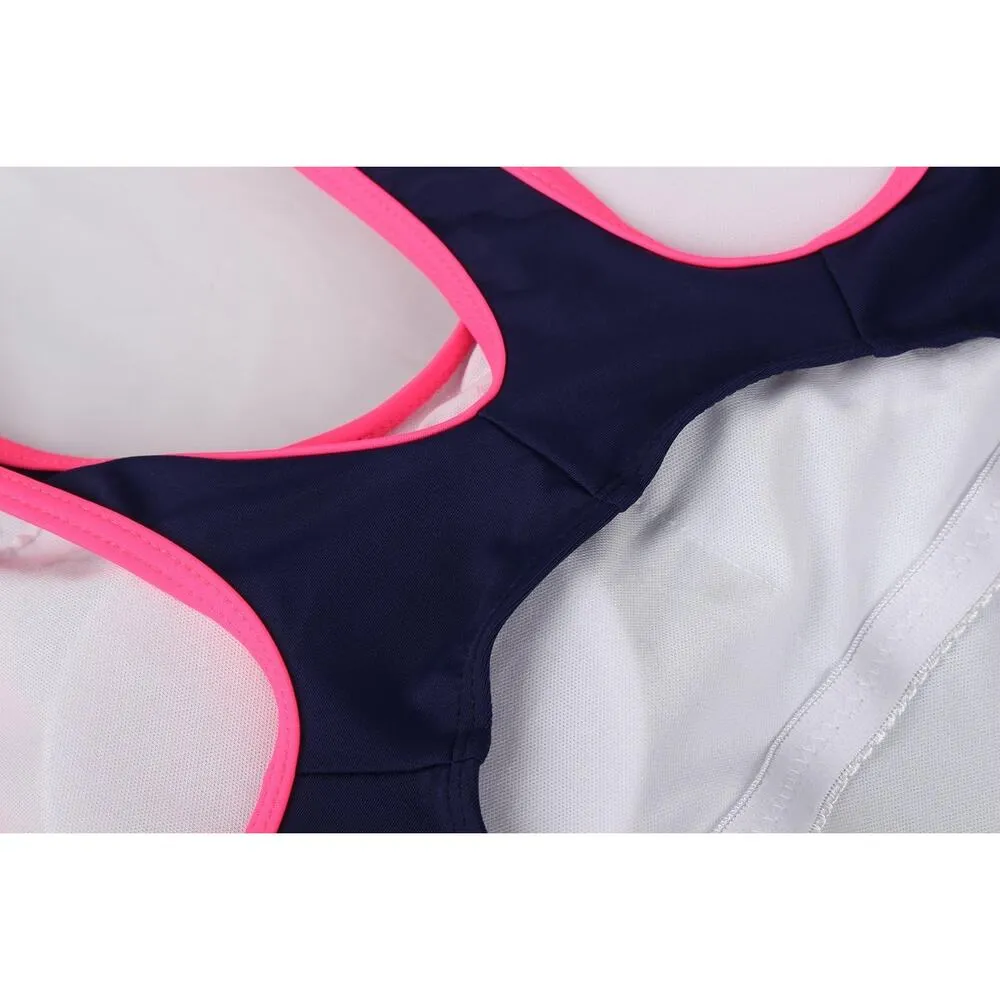 Uhnice Large Athletic One Piece Swimsuit Racing Training Sports Bathing Suit​ Blue - Image 8