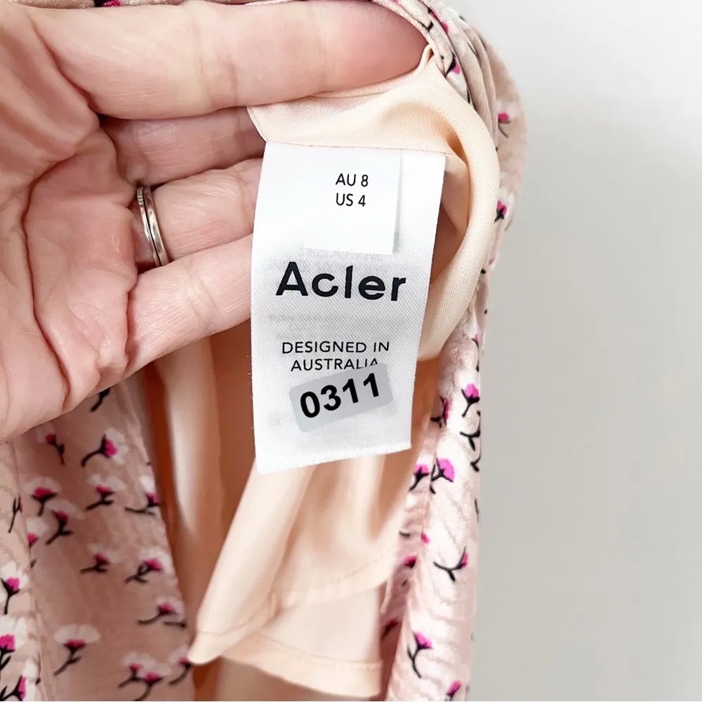 Acler Vales Ditsy Blossum Midi Dress Pink Size 4 - Image 6