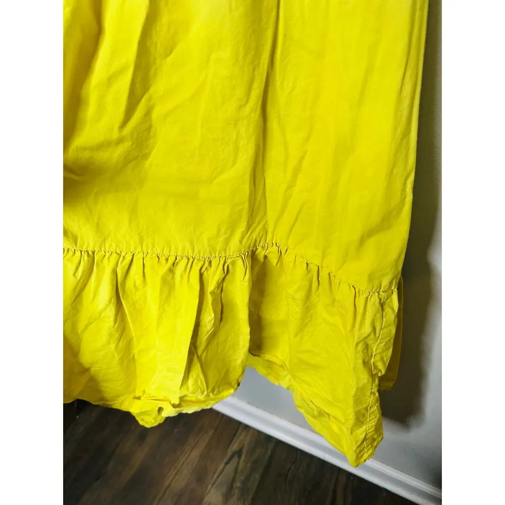 MARISSA WEBB COLLECTIVE Yellow Poplin Hourglass Waist Cutout Midi Dress Size 4 - Image 12