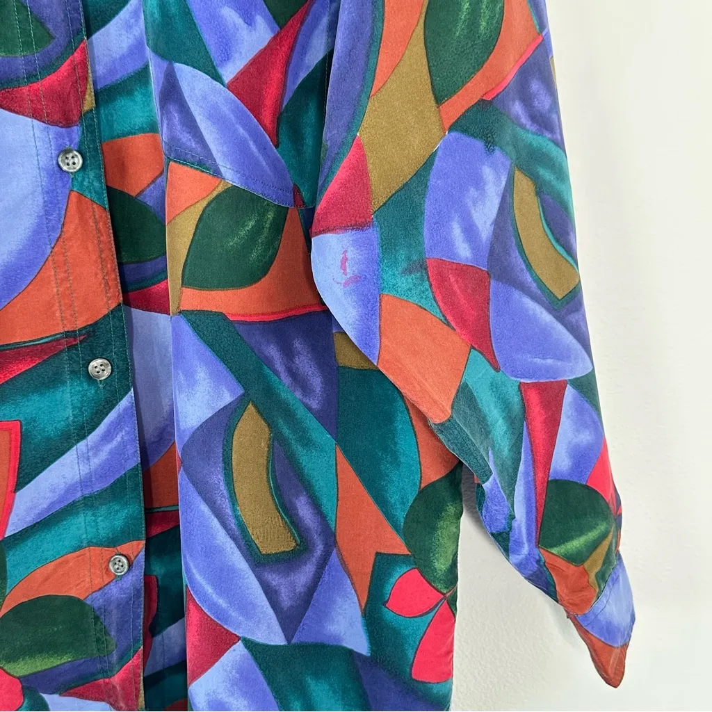 Vintage 80's 90's Kikomo Silk 100% Button - Image 9