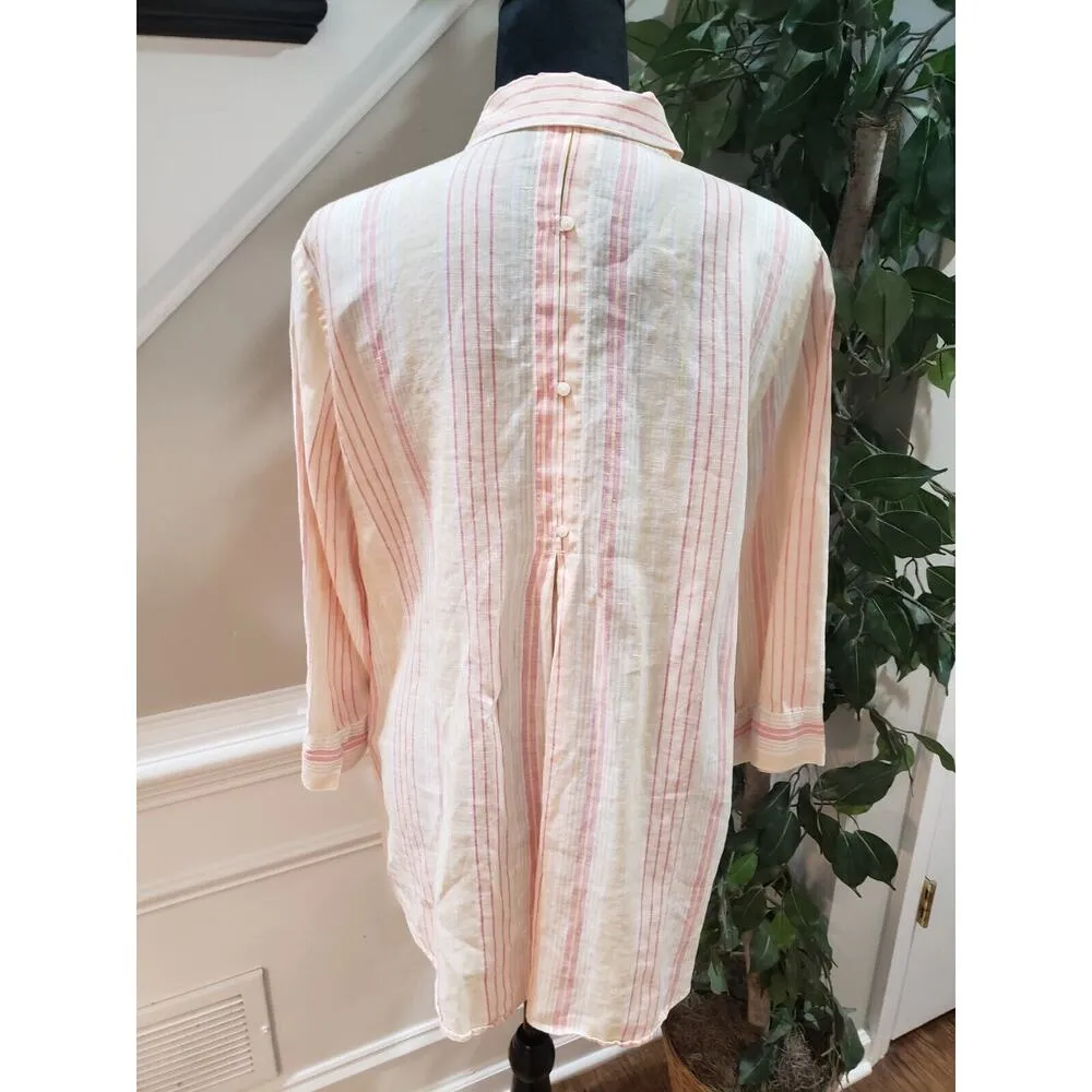 Chico's Women's Multicolor Polyester Collared Long Sleeve Button Down Shirt 2X - Image 6