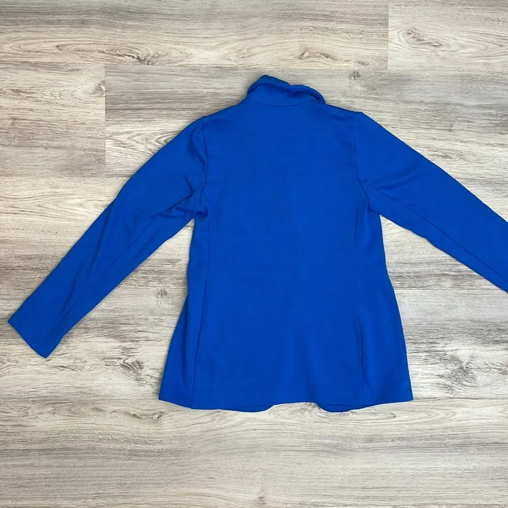Weekend Blue Long Sleeve Women's Knit Blazer with Pockets Size XXSP - Image 5