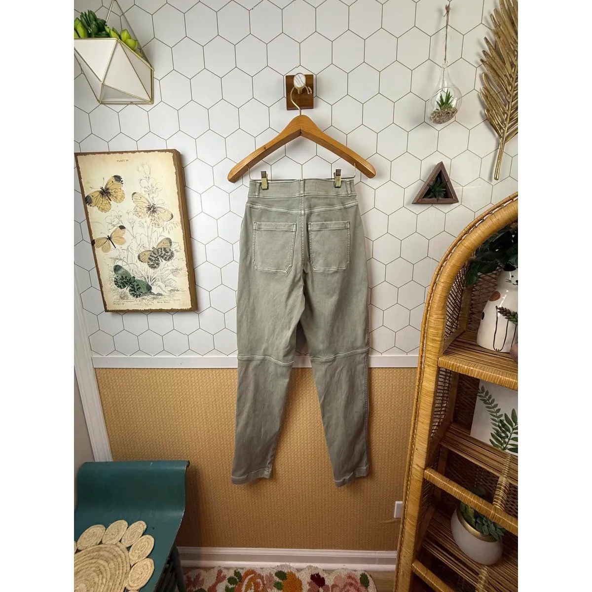 Spanx Green Stretch Twill Straight Leg Pant – Size - Small - Image 3