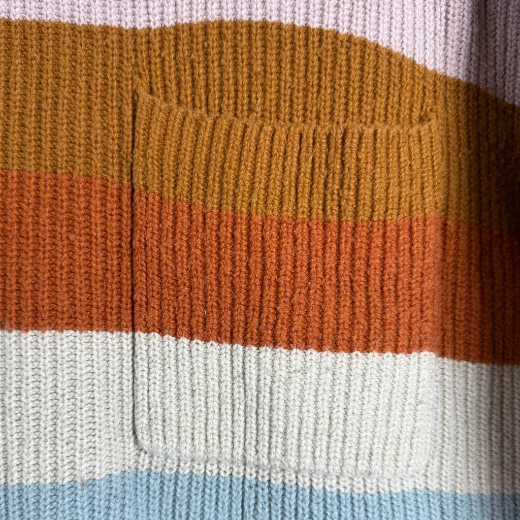 Madewell Thompson Rainbow Stripe Pocket Pullover Sweater Style AA783 sz M - Image 7