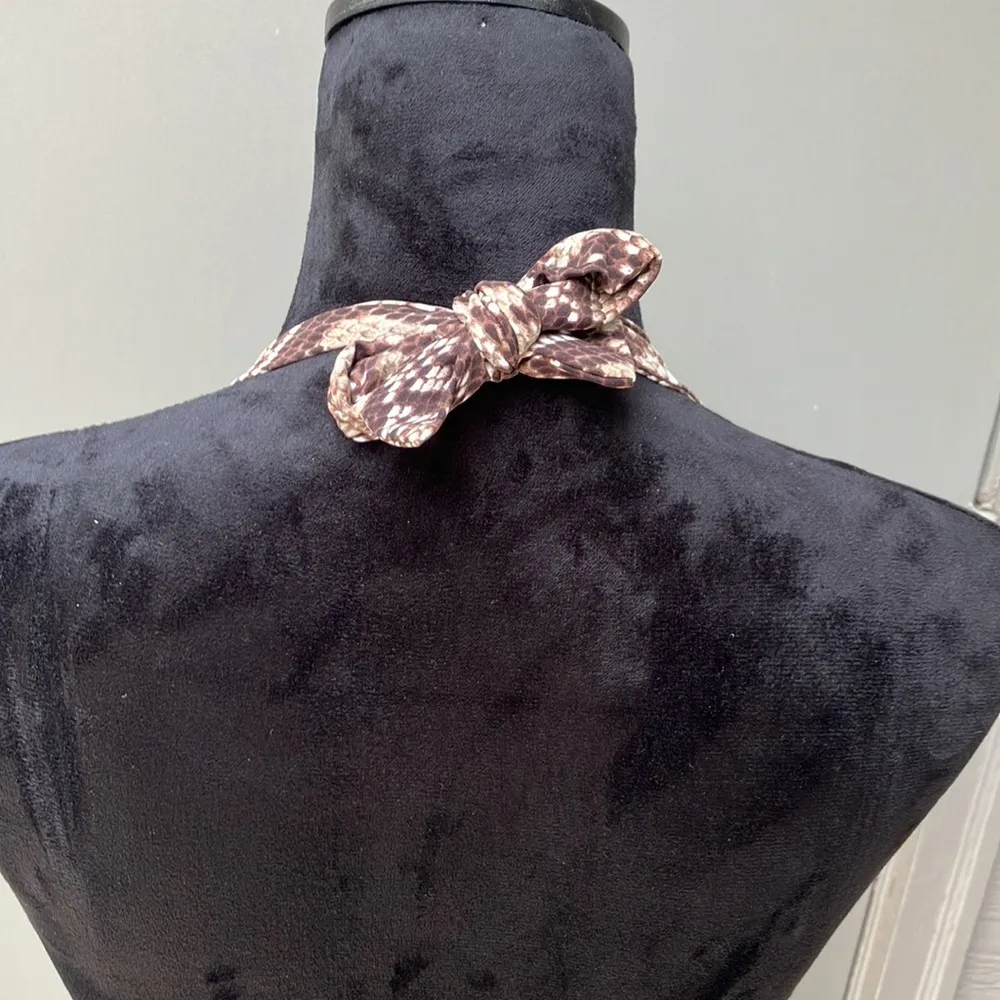 Coco Reef brown, tan, white reptile print halter style bikini top size 36/38 C - Image 7