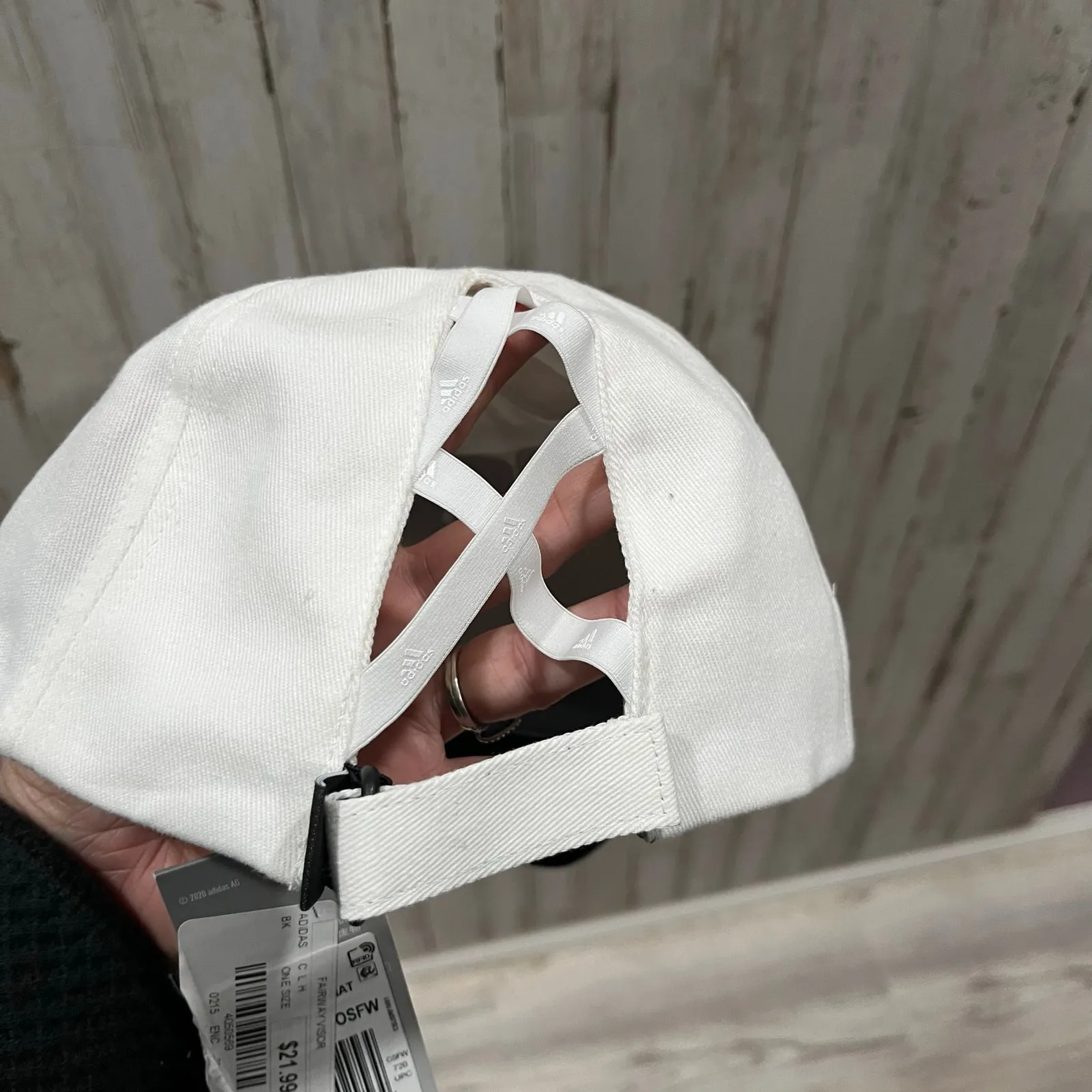 New! Adidas White Crisscross Ponytail Golf Ballcap Hat Womens One size - Image 3