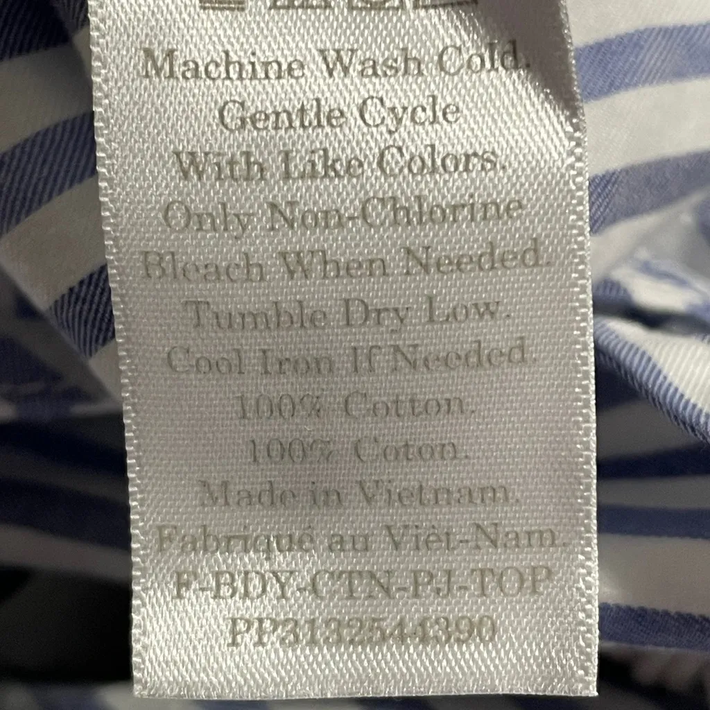 Everlane Shirt In Silky Cotton Blue/White Stripe XL(14-16)NWT Boxy Button Up - Image 10