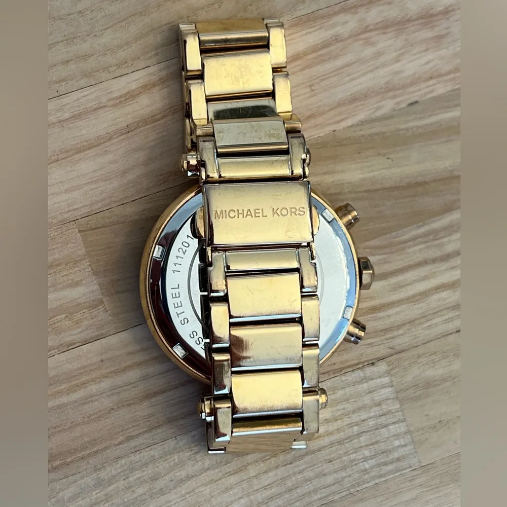 Michael Kors Ladies Watch Crystals Rose Gold Tone Bracelet White Dial Date Wndw - Image 8