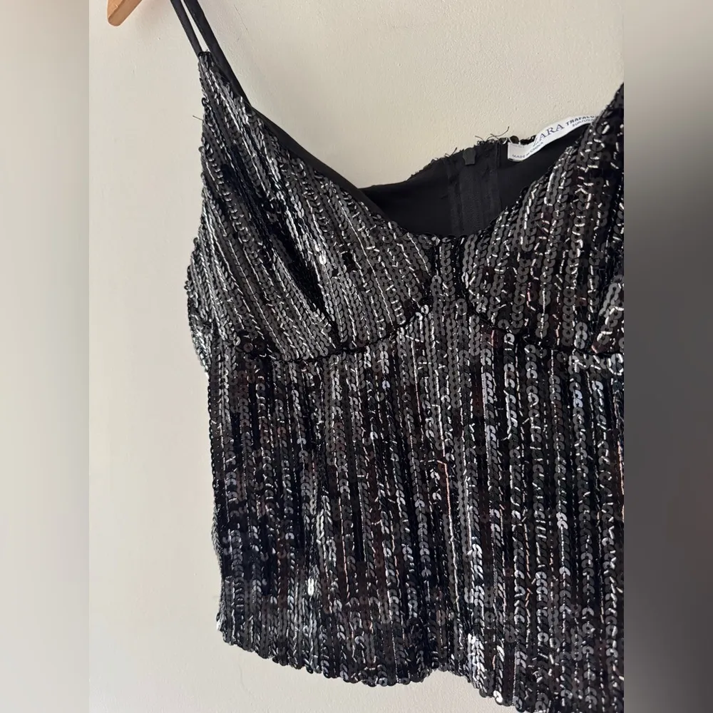 ZARA  Sequin Cami Crop Top - Image 3