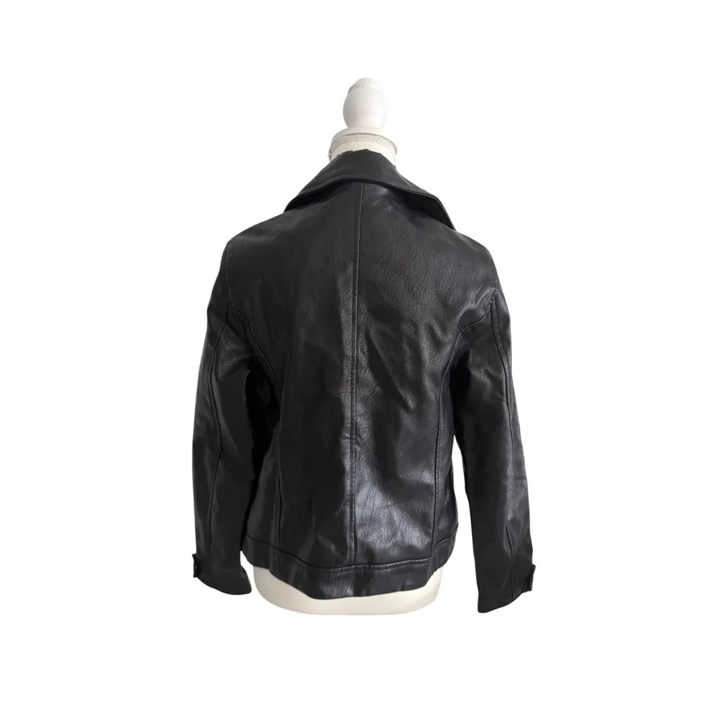 Old Navy  Vegan Leather Black Jacket Size Medium - Image 10