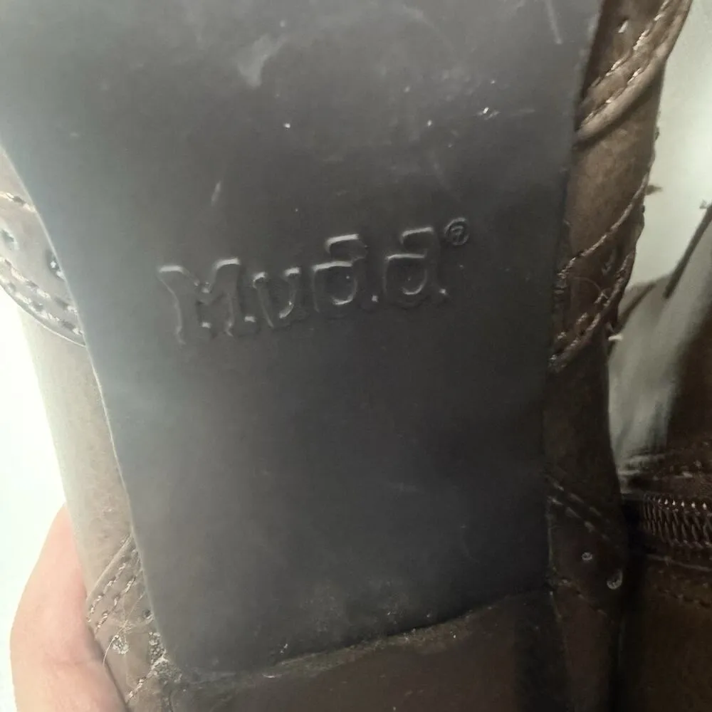 Y2K 90s Brown Chunky Heels School Girl Boots ELSA Western Wingtip Valley Girl 7M - Image 9