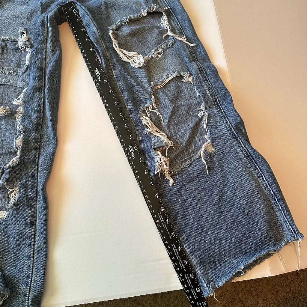 PacSun Vintage Blue Ripped Wide Leg Jeans Baggy 0005 - Image 4