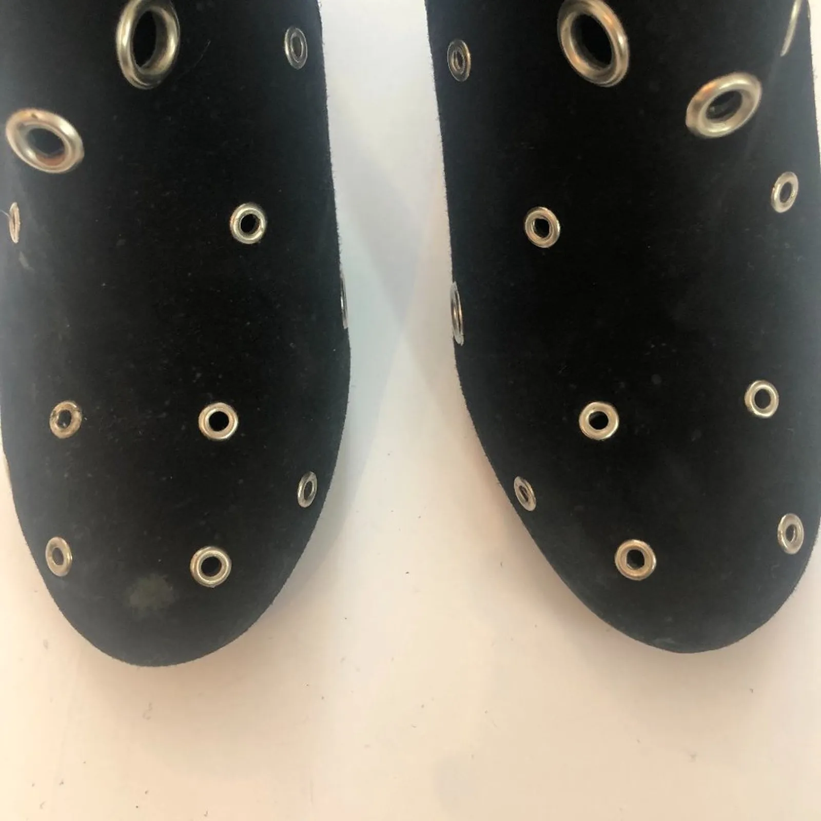 Opening Ceremony Grommet Ankle Boots Black Suede - Image 7